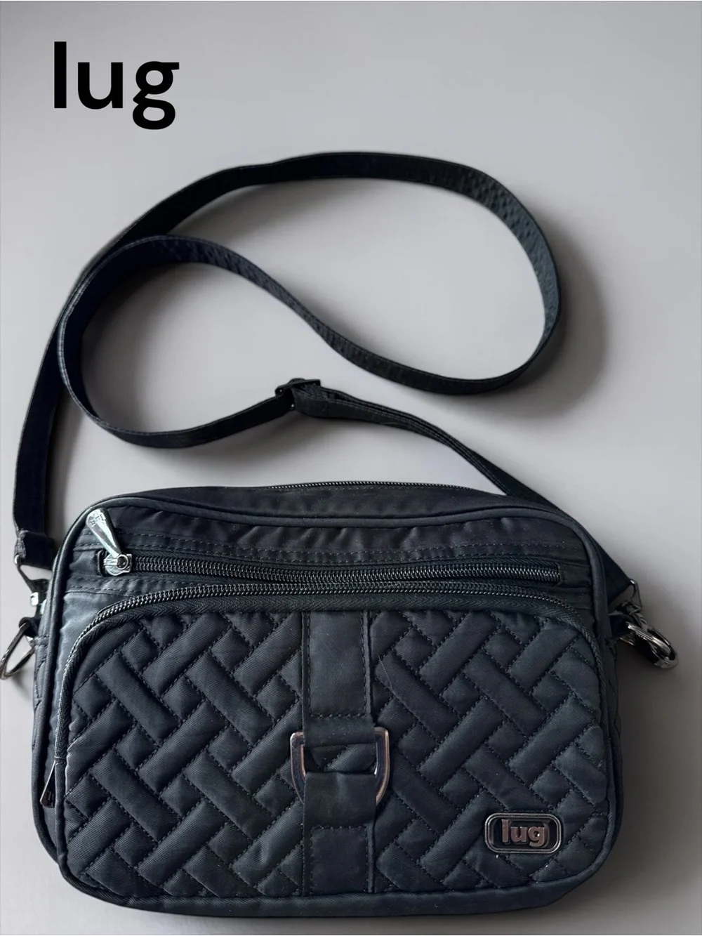 Lug Carousel RFID Black Quilted Crossbody Bag Entry Travel Purse Organizer